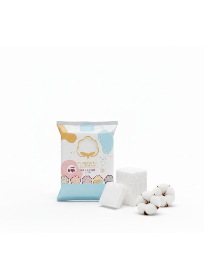 قطنة شاش ناعمة لإزالة المكياج والعناية بالبشرة – 222 قطعة قطن فاخرة من ألياف غير منسوجة لتنظيف لطيف وملمس حريري - Image 1